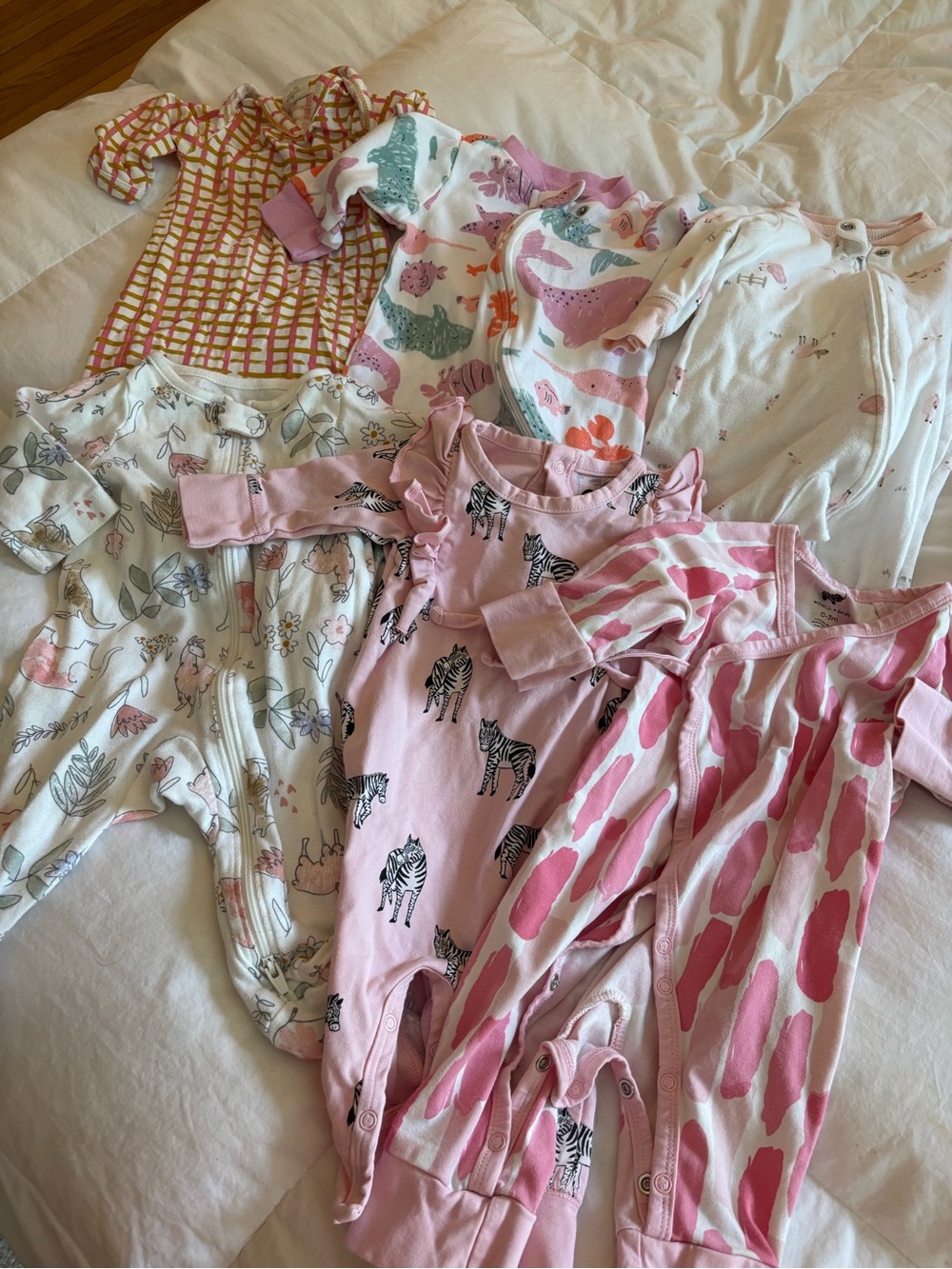 0-3 Month Baby Girl Pajama Sets - Soft Snap Sleepers.
